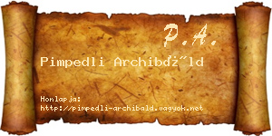 Pimpedli Archibáld névjegykártya